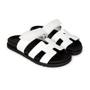 White Slide Sandals